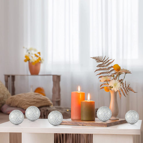 Adore the Decor™ Decorative Mosaic Glass Silver Sphere Orb Ball